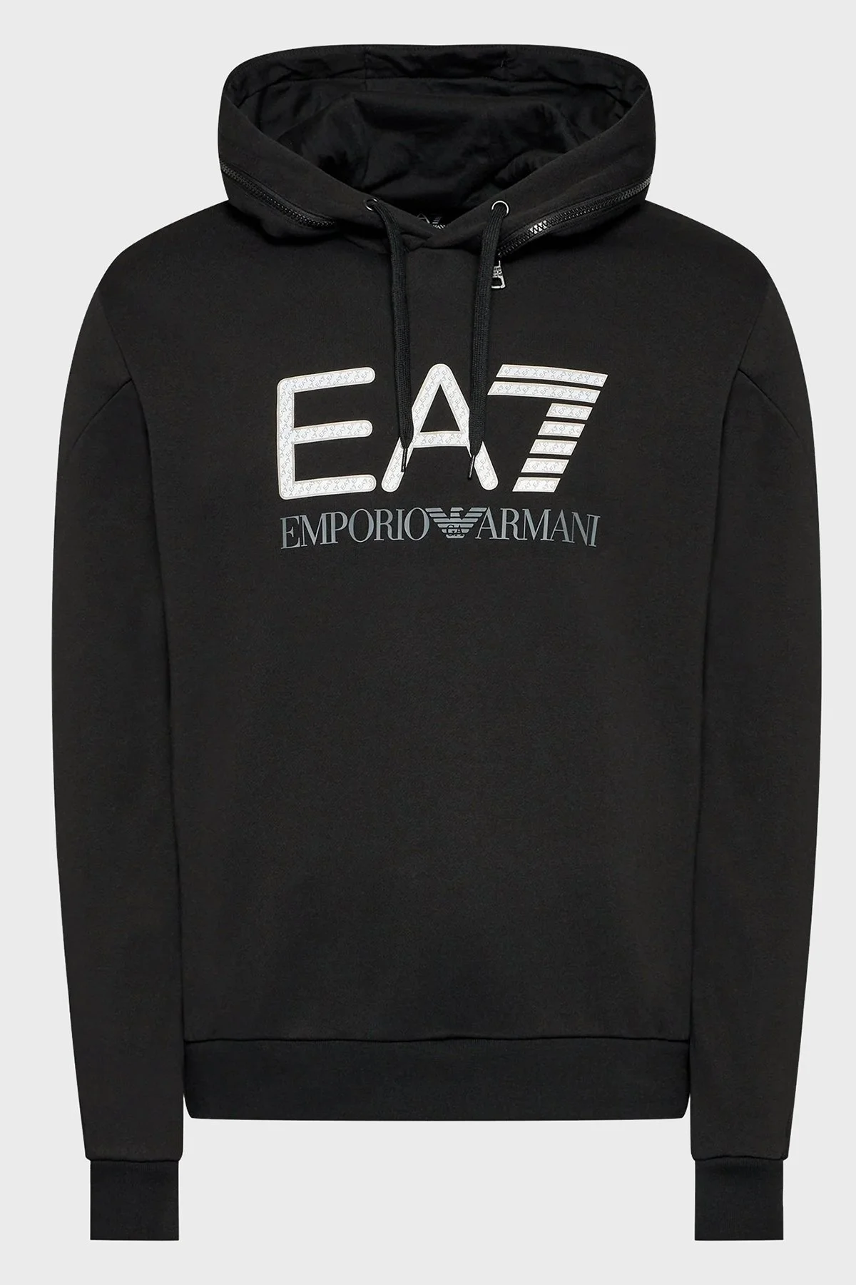 EA7 Logolu Kapüşonlu Pamuklu Regular Fit Erkek Sweat 6LPM88 PJ07Z 1200 SİYAH - 6