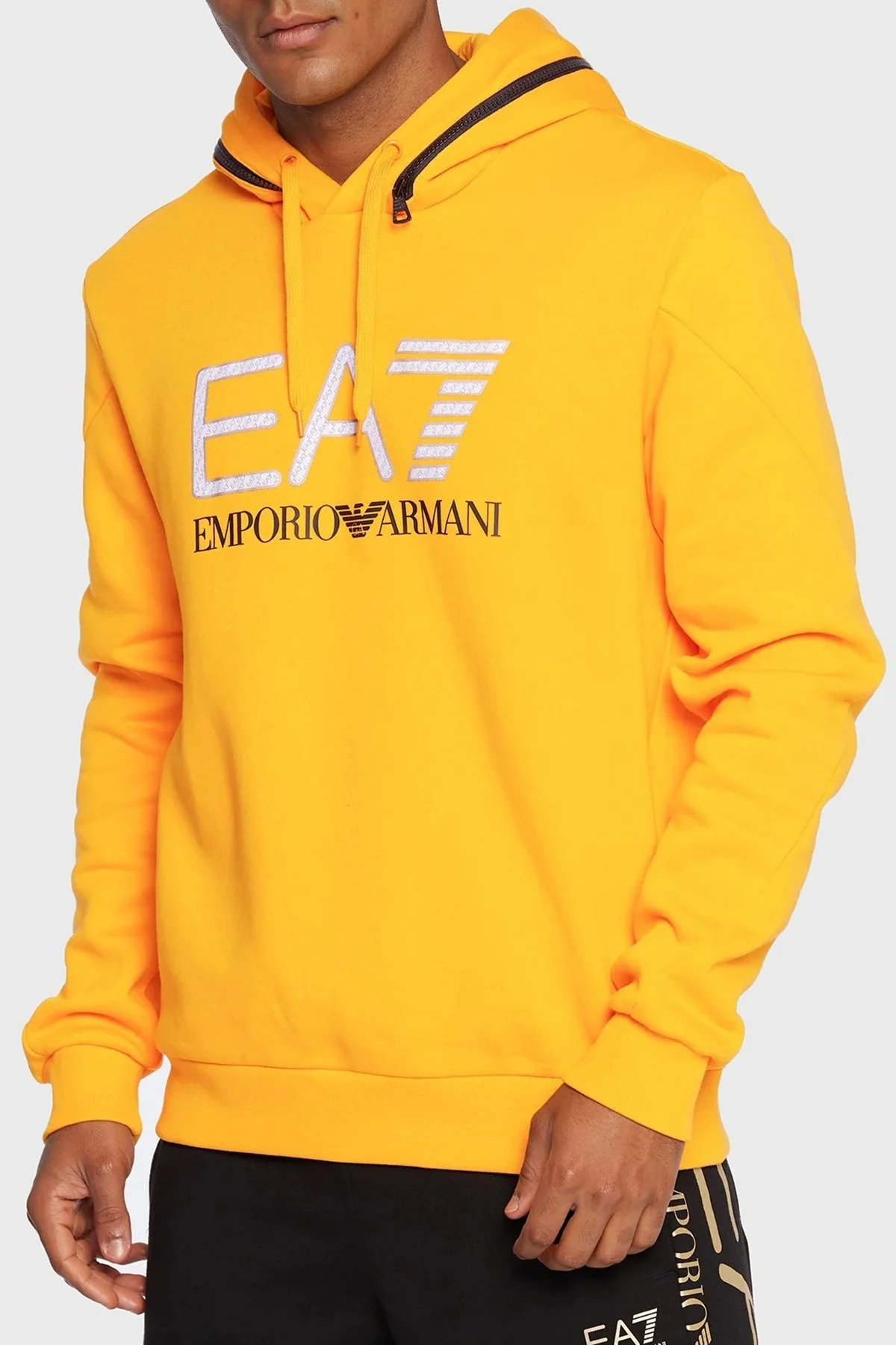 EA7 Logolu Kapüşonlu Pamuklu Regular Fit Erkek Sweat 6LPM88 PJ07Z 1629 TURUNCU - 1