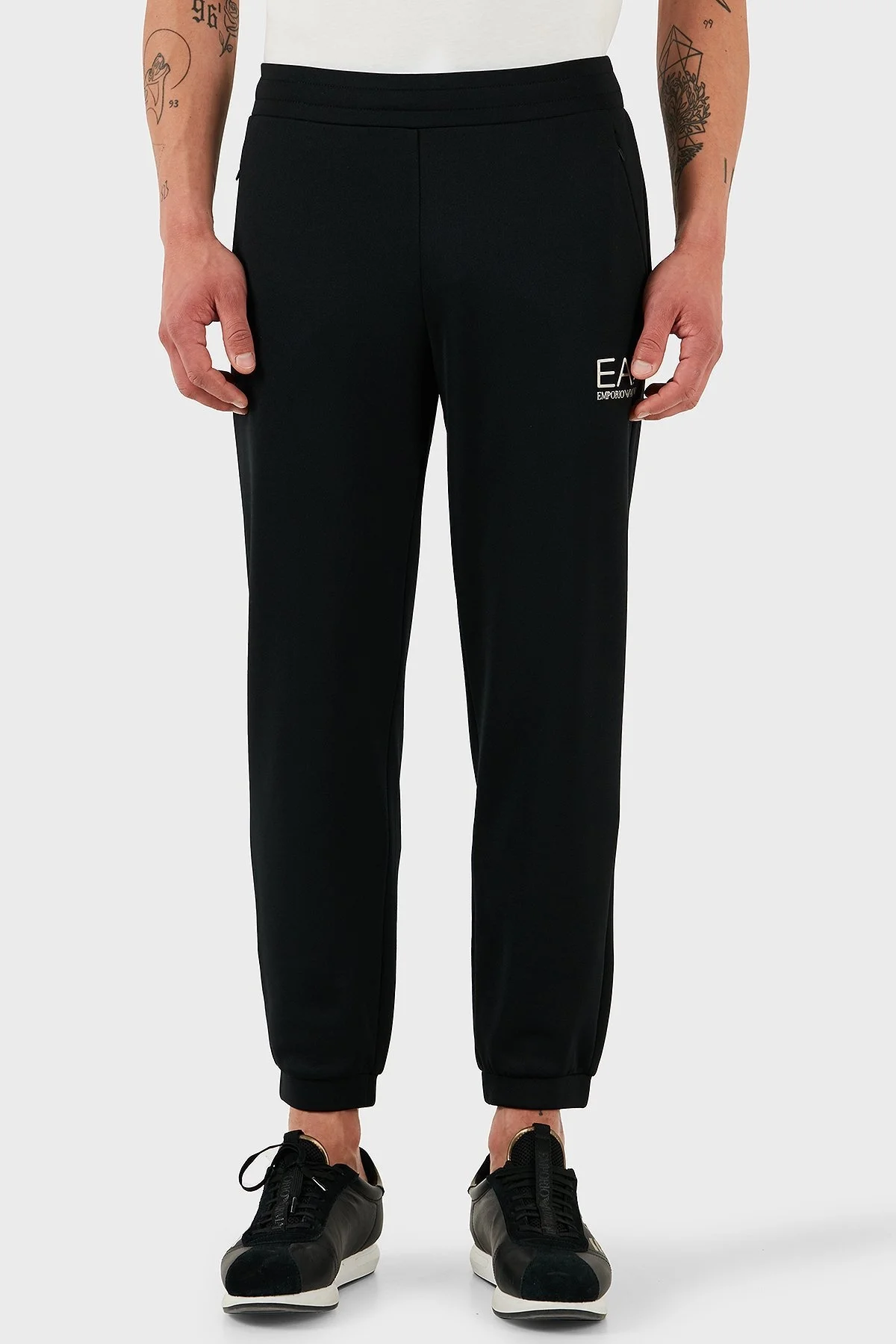 EA7 Logolu Modal Karışımlı Regular Fit Normal Bel Lastikli Paça Jogger Erkek Pantolon 7M000306 AF13740 UC001 SİYAH - 1