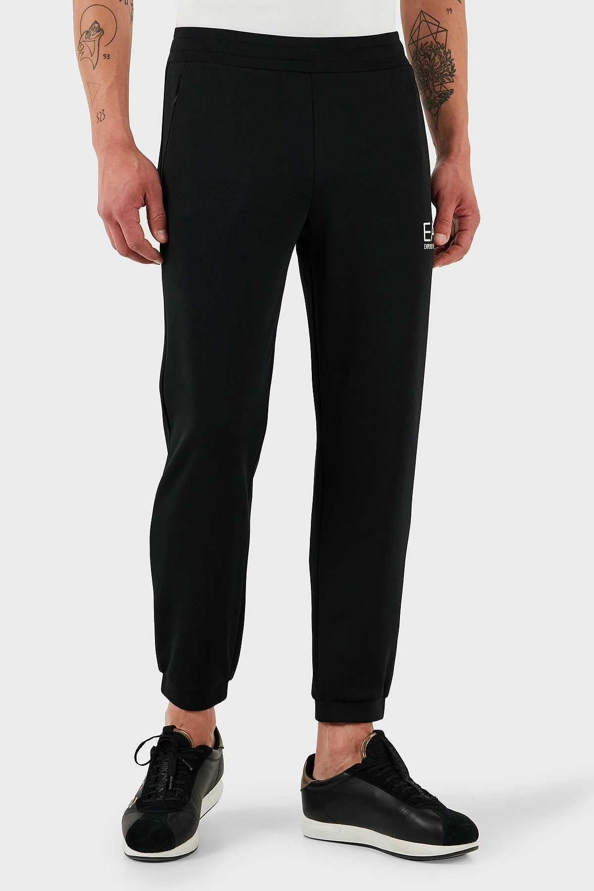 EA7 Logolu Modal Karışımlı Regular Fit Normal Bel Lastikli Paça Jogger Erkek Pantolon 7M000306 AF13740 UC001 SİYAH - 2