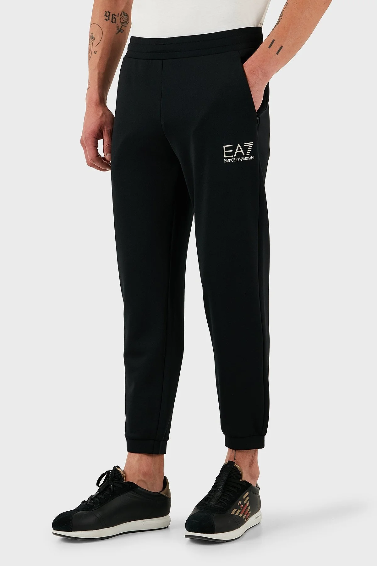 EA7 Logolu Modal Karışımlı Regular Fit Normal Bel Lastikli Paça Jogger Erkek Pantolon 7M000306 AF13740 UC001 SİYAH - 4