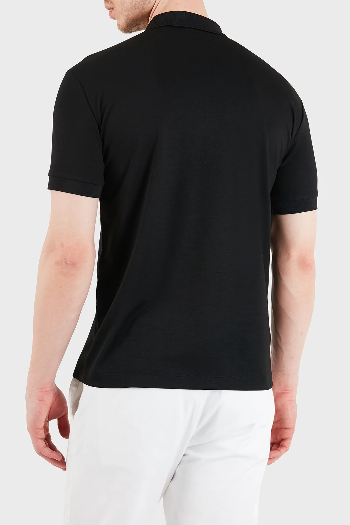 EA7 Logolu Modal Karışımlı Regular Fit Yarım Fermuarlı Erkek Polo 7M001361 AF13862 UC001 SİYAH - 3