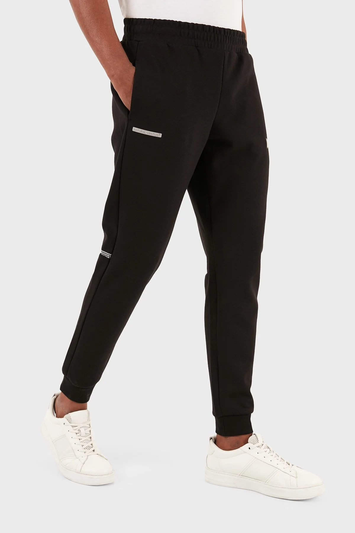 EA7 Logolu Pamuk Karışımlı Kapüşonlu Fermuarlı Cepli Erkek Eşofman Takımı 3DPV61 PJUWZ 1200 SİYAH - 3