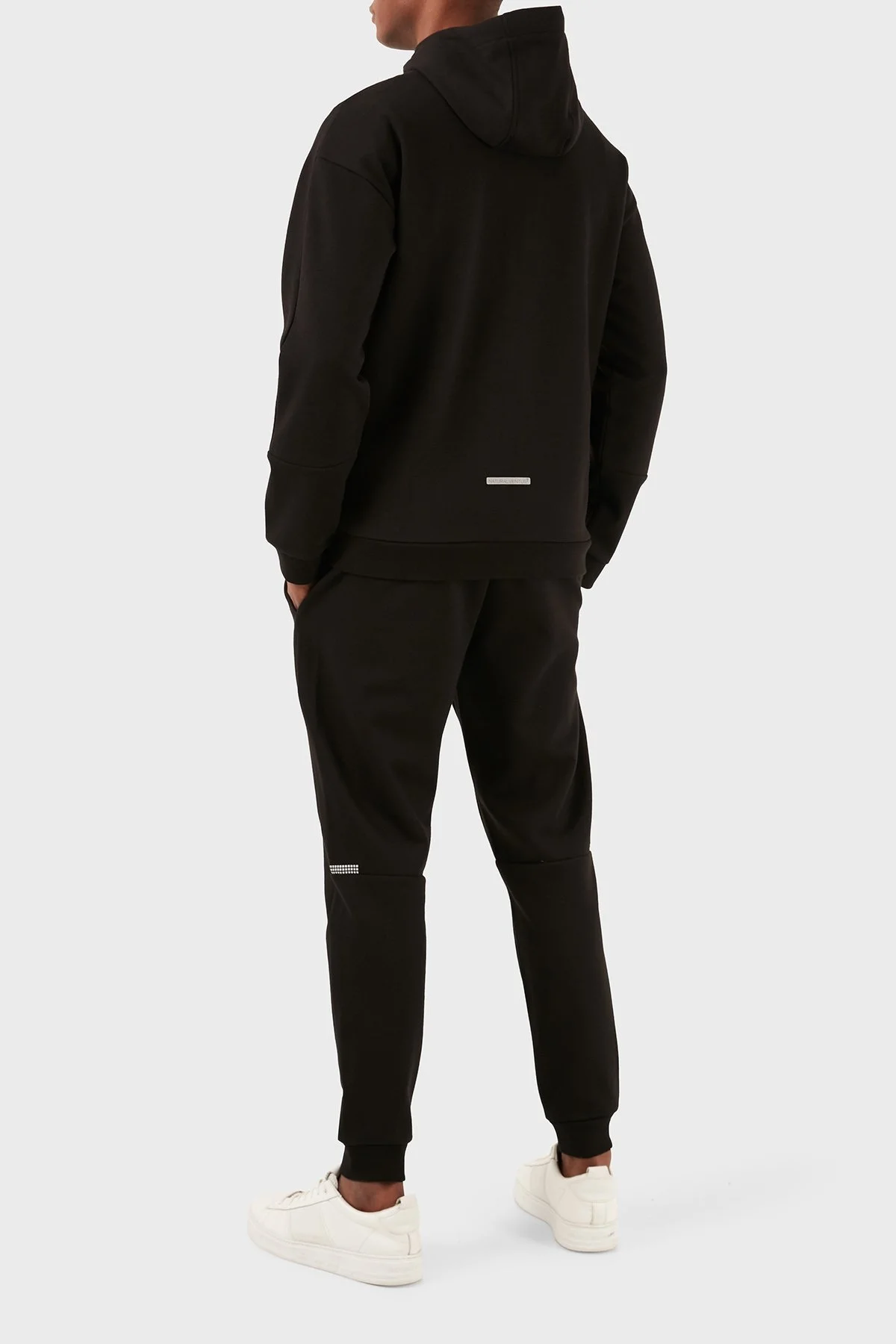 EA7 Logolu Pamuk Karışımlı Kapüşonlu Fermuarlı Cepli Erkek Eşofman Takımı 3DPV61 PJUWZ 1200 SİYAH - 5