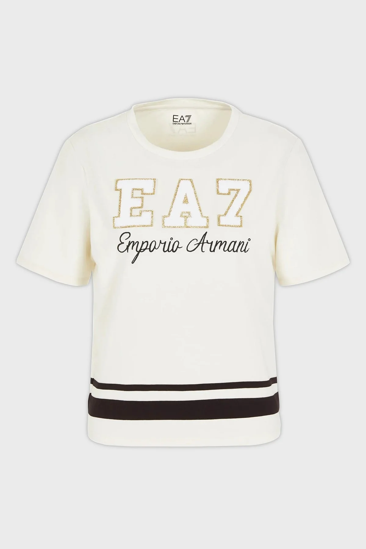 EA7 Logolu Pamuklu Bisiklet Yaka Bayan T Shirt 6RTT34 TJPYZ 1130 BEYAZ - 3