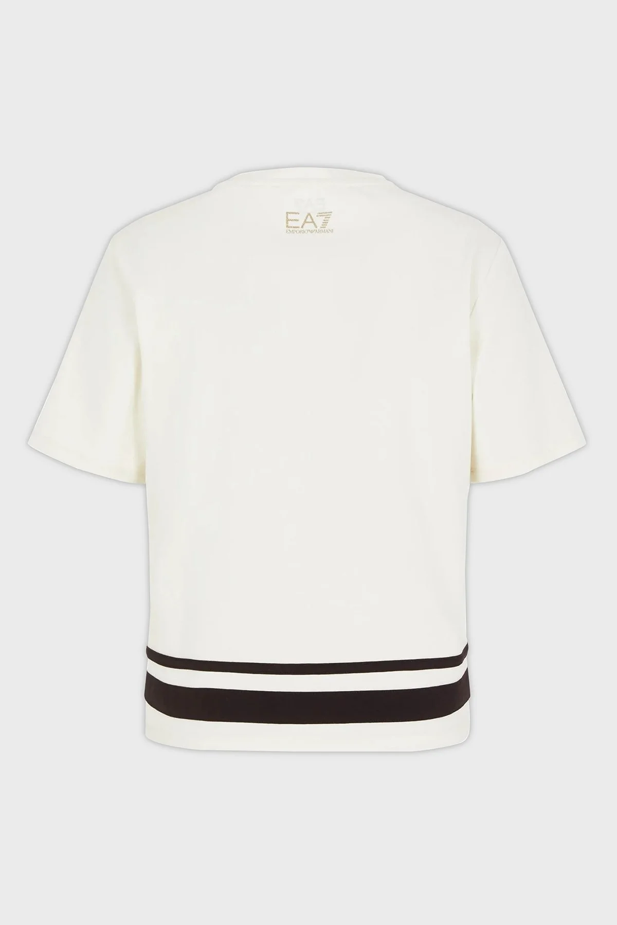 EA7 Logolu Pamuklu Bisiklet Yaka Bayan T Shirt 6RTT34 TJPYZ 1130 BEYAZ - 4