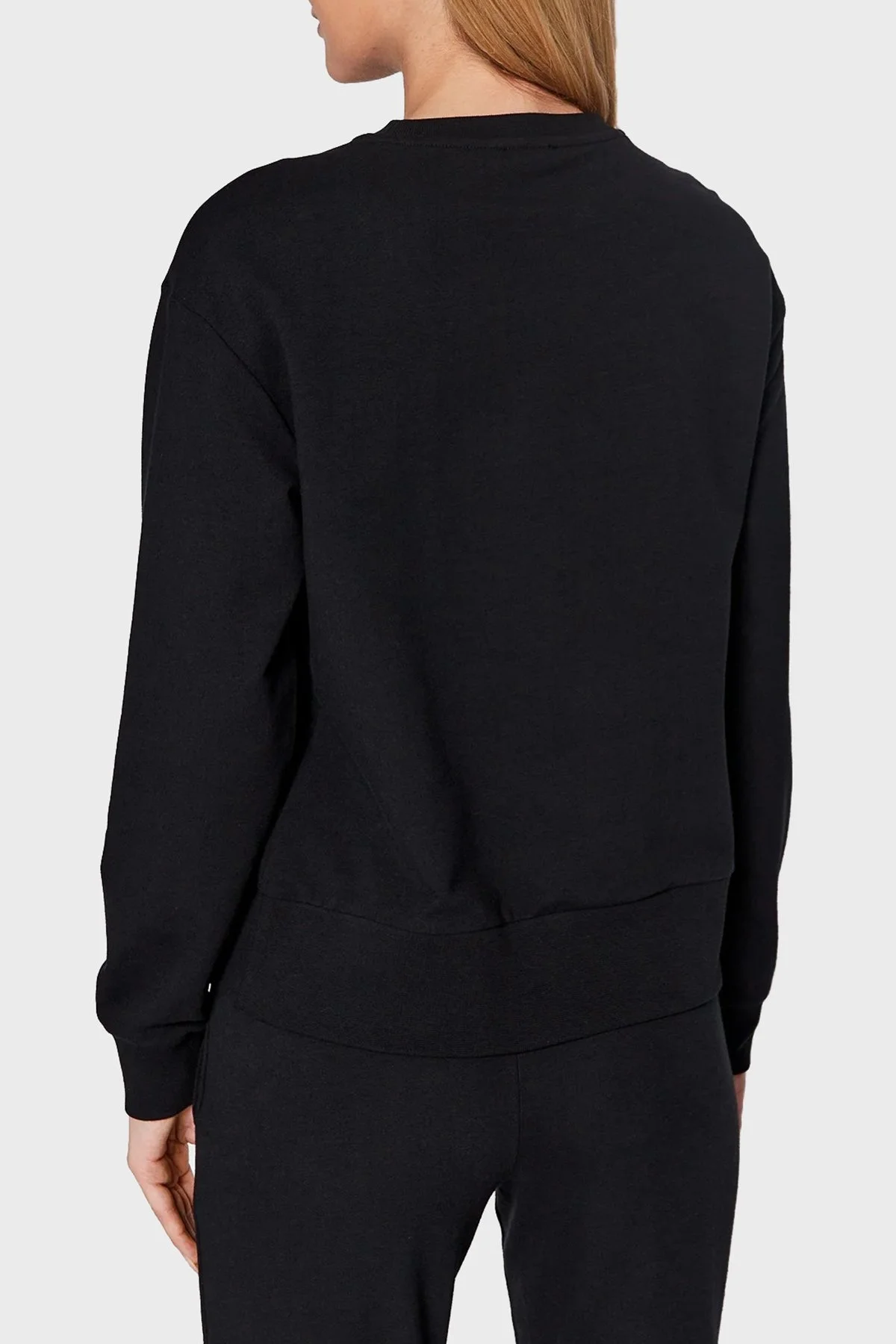 EA7 Logolu Pamuklu Bisiklet Yaka Cepli Regular Fit Bayan Eşofman Takımı 6LTV57 TJCQZ 0200 SİYAH - 3