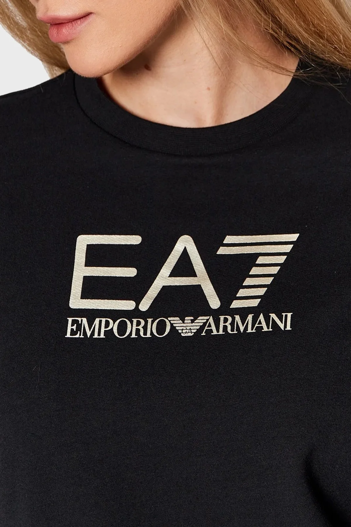 EA7 Logolu Pamuklu Bisiklet Yaka Cepli Regular Fit Bayan Eşofman Takımı 6LTV57 TJCQZ 0200 SİYAH - 6