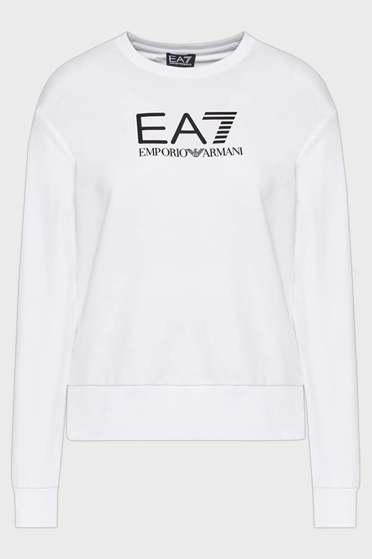 EA7 Logolu Pamuklu Bisiklet Yaka Cepli Regular Fit Bayan Eşofman Takımı 6LTV57 TJCQZ 22BA SİYAH-BEYAZ - 9