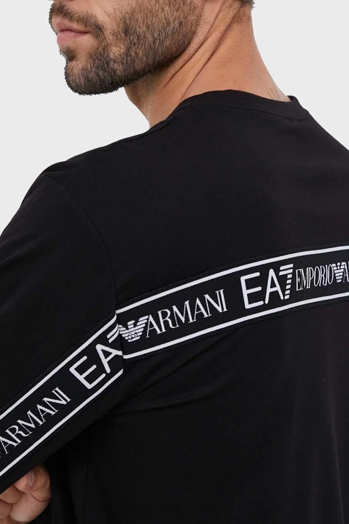 EA7 Logolu Pamuklu Bisiklet Yaka Erkek Sweat 6RPM12 PJ05Z 1200 SİYAH - 6