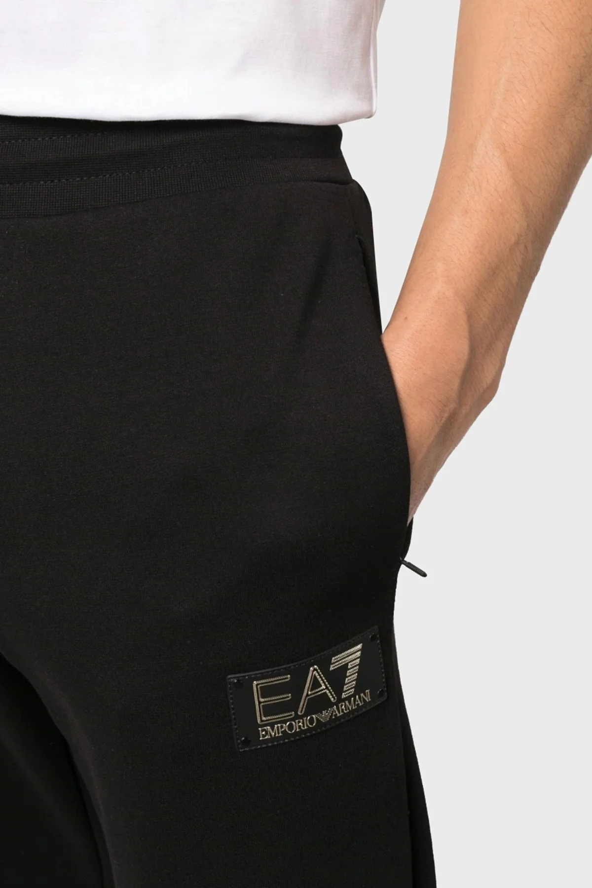 EA7 Logolu Pamuklu Cepli Loose Fit Spor Erkek Pantolon 3RPP68 PJFAZ 1200 SİYAH - 4