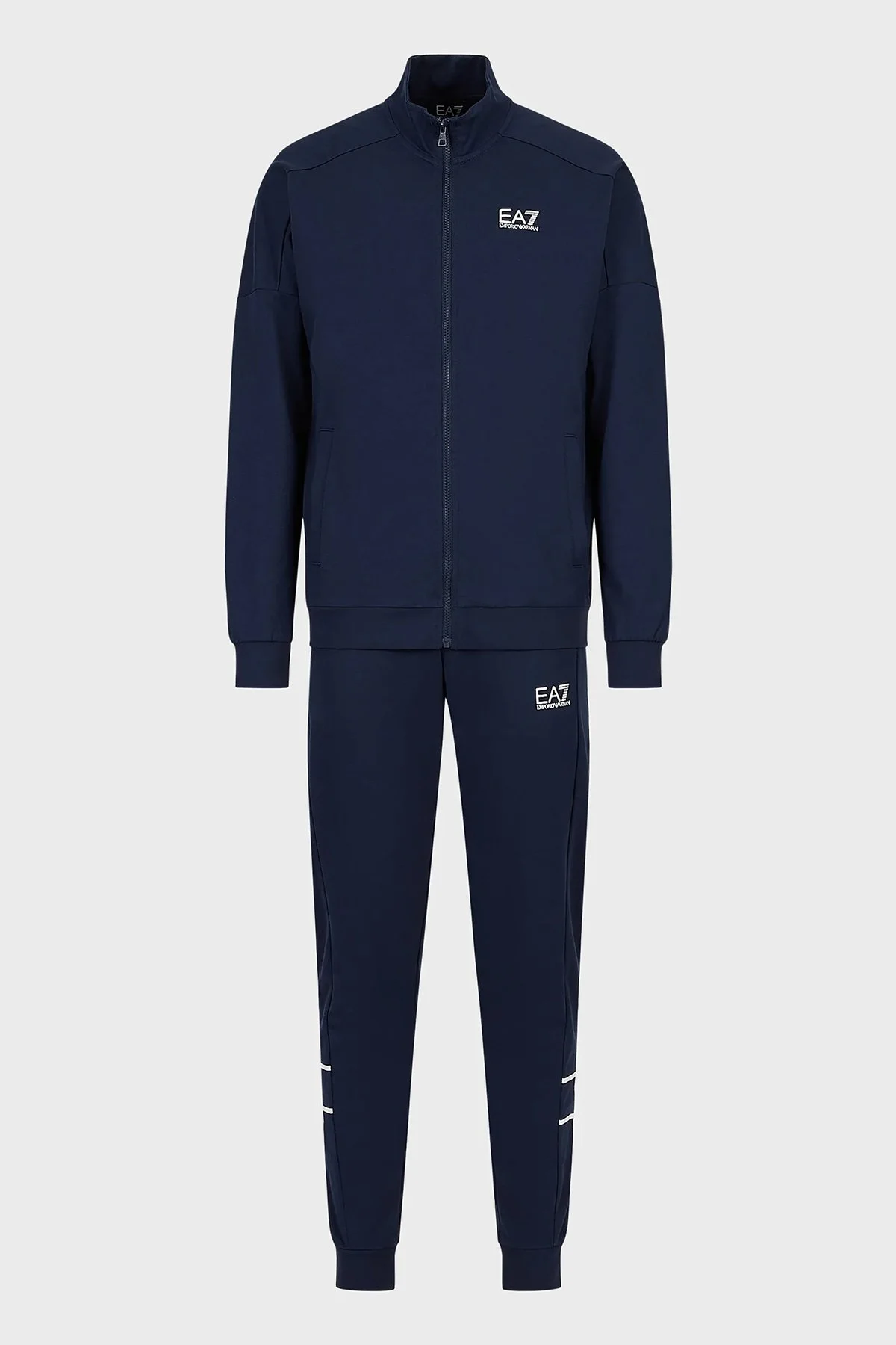 EA7 Logolu Pamuklu Fermuarlı Dik Yaka Regular Fit Erkek Eşofman Takımı 3RPV66 PJ05Z 1554 LACİVERT - 7