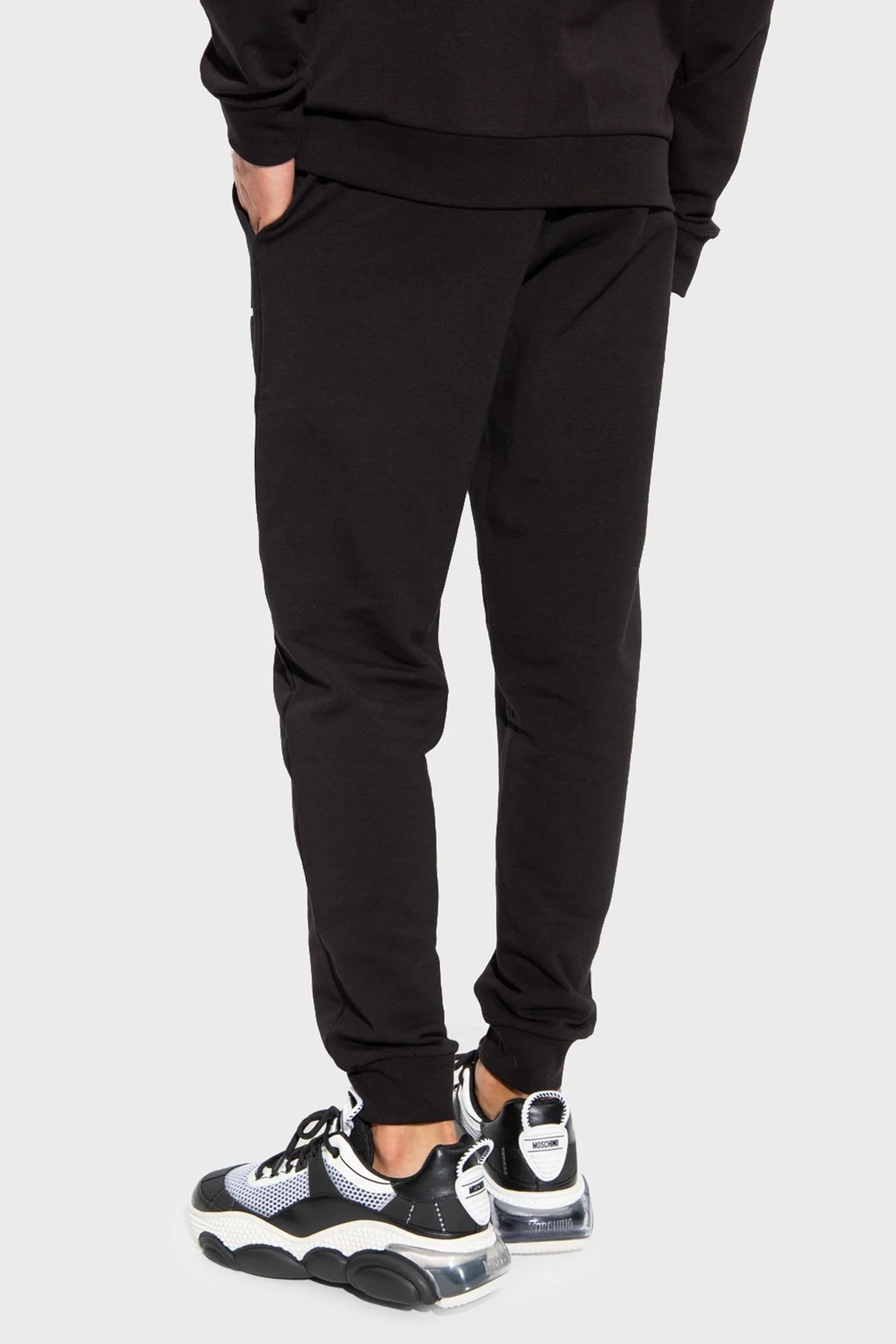 EA7 Logolu Pamuklu Fermuarlı Dik Yaka Regular Fit Erkek Eşofman Takımı 6LPV56 PJ9FZ 1200 SİYAH - 4