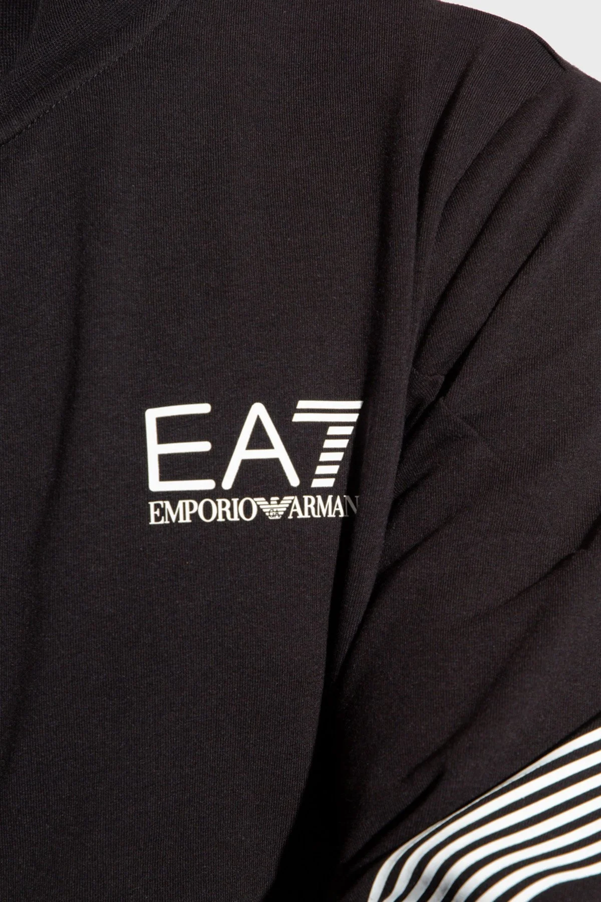 EA7 Logolu Pamuklu Fermuarlı Dik Yaka Regular Fit Erkek Eşofman Takımı 6LPV56 PJ9FZ 1200 SİYAH - 5