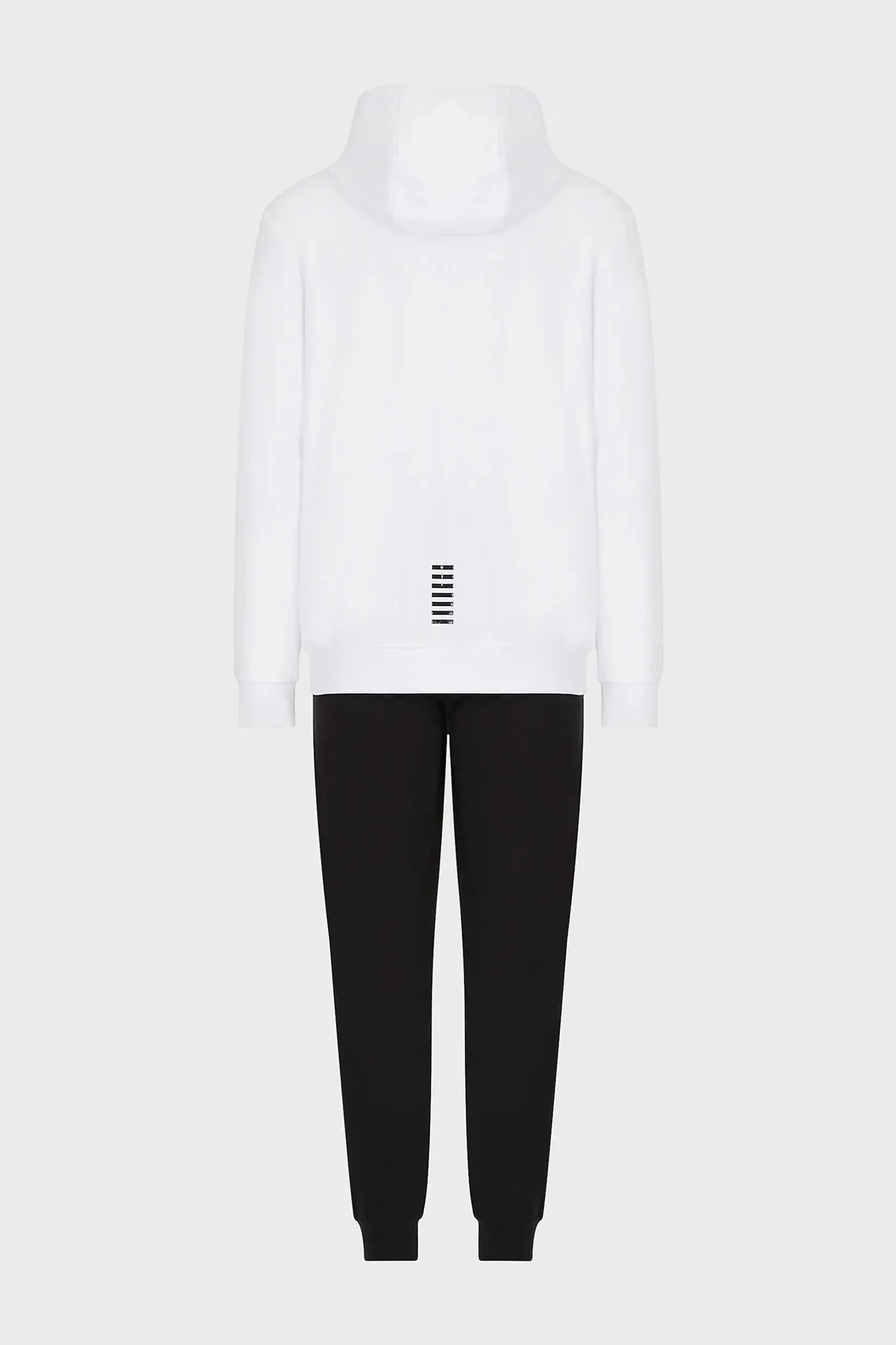 EA7 Logolu Pamuklu Fermuarlı Kapüşonlu Yaka Regular Fit Erkek Eşofman Takımı 8NPV80 PJ05Z 22BA BEYAZ-SİYAH - 4