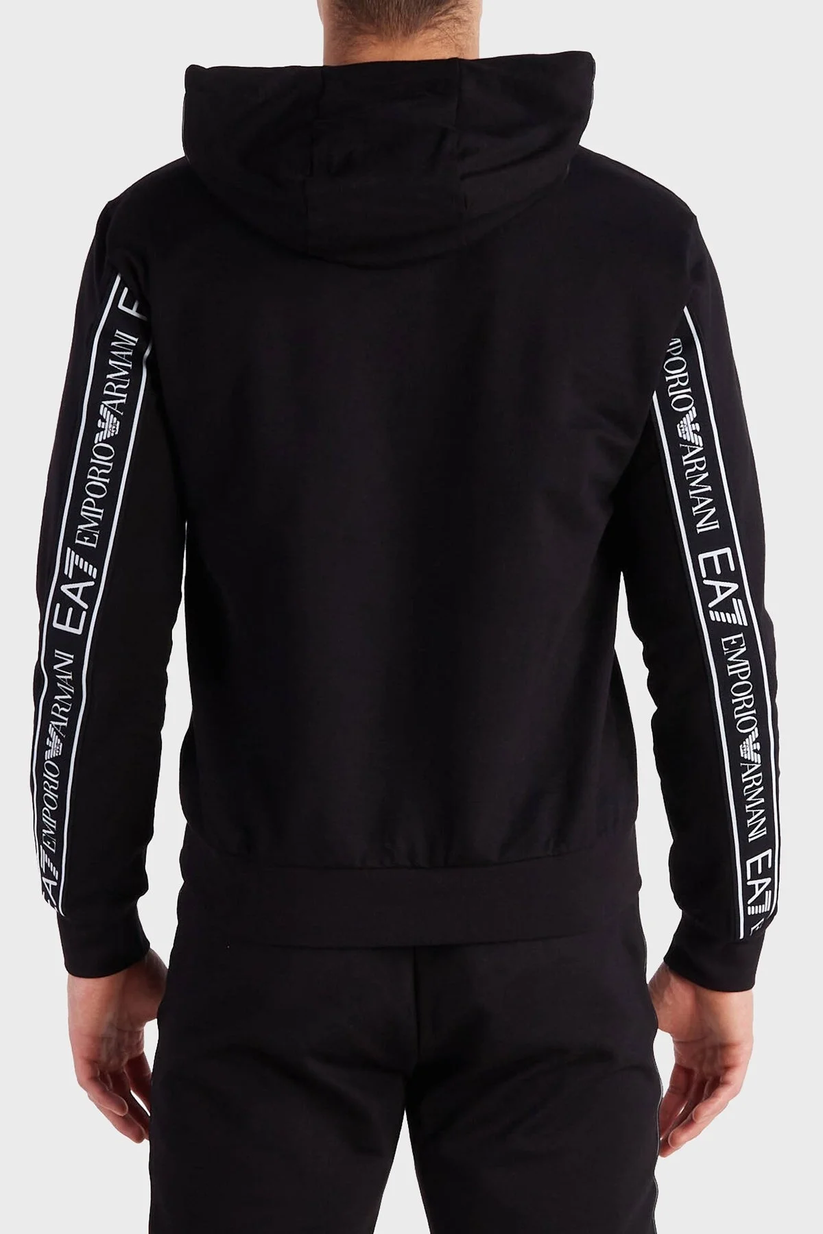 EA7 Logolu Pamuklu Kapüşonlu Erkek Sweat 6RPM13 PJ05Z 1200 SİYAH - 2