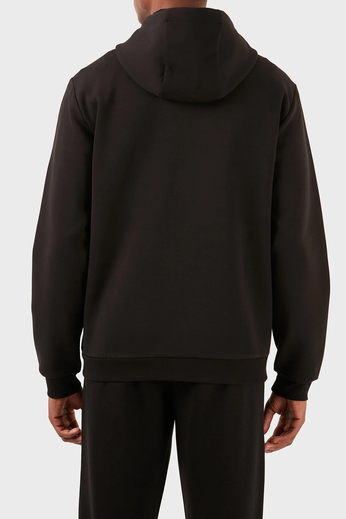EA7 Logolu Pamuklu Kapüşonlu Regular Fit Fermuarlı Erkek Sweat 3DPM82 PJUEZ 1200 SİYAH - 4