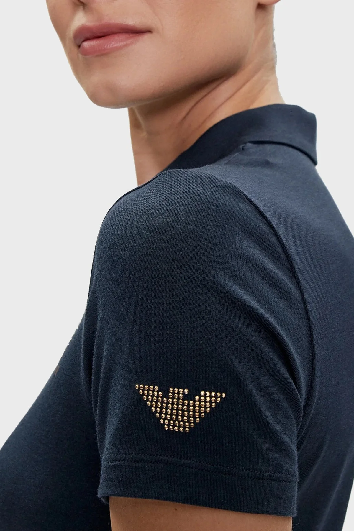 EA7 Logolu Pamuklu Regular Fit Bayan Polo Yaka T Shirt 3DTF04 TJ9DZ 1555 LACİVERT - 4