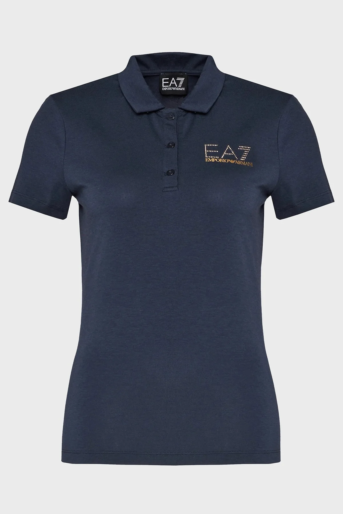 EA7 Logolu Pamuklu Regular Fit Bayan Polo Yaka T Shirt 3DTF04 TJ9DZ 1555 LACİVERT - 6