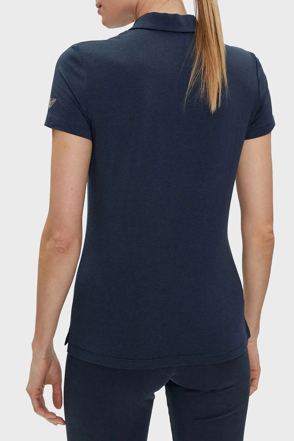 EA7 Logolu Pamuklu Regular Fit Kadın Polo Yaka T Shirt 3DTF04 TJ9DZ 1555 LACİVERT - 2