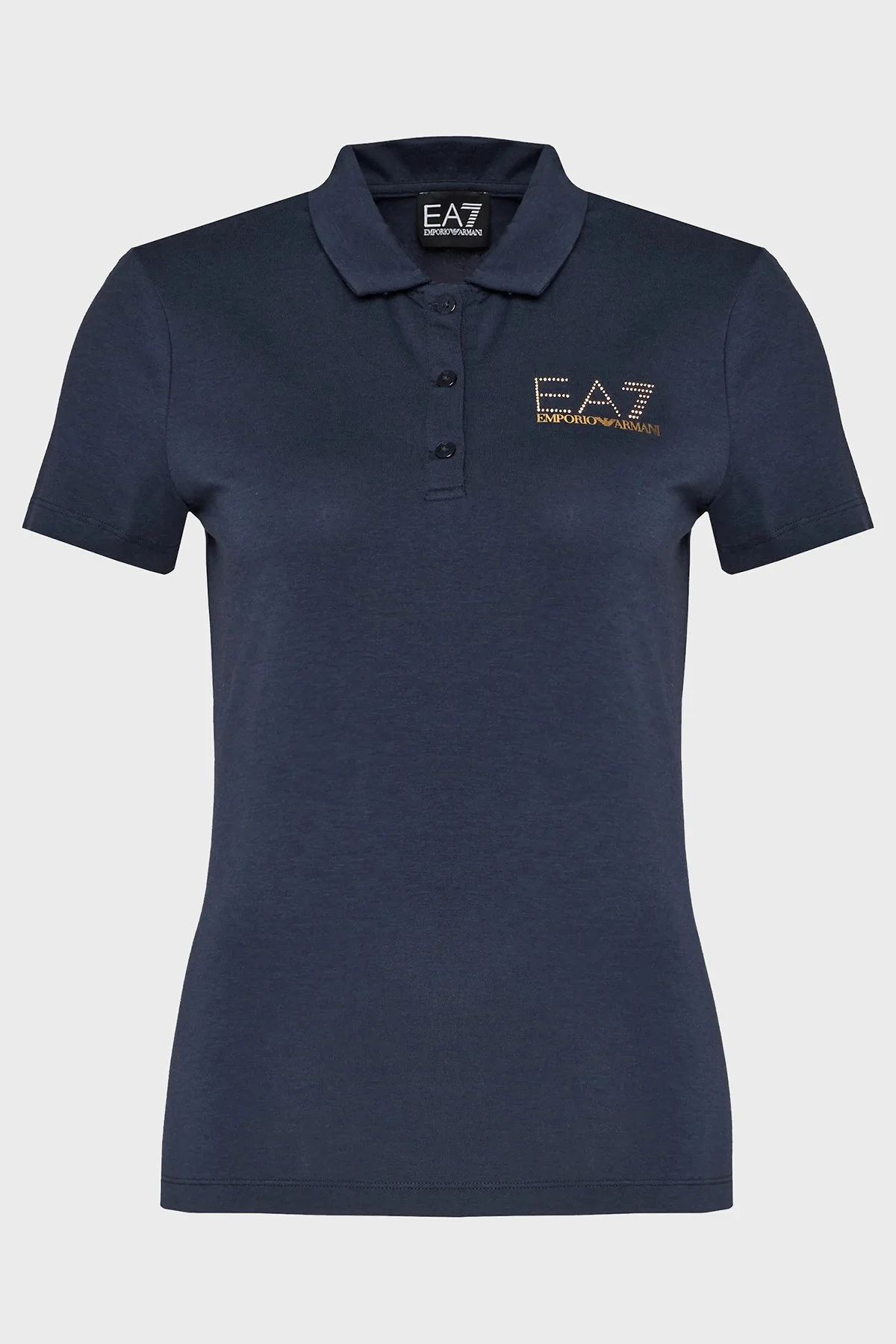 EA7 Logolu Pamuklu Regular Fit Kadın Polo Yaka T Shirt 3DTF04 TJ9DZ 1555 LACİVERT - 6