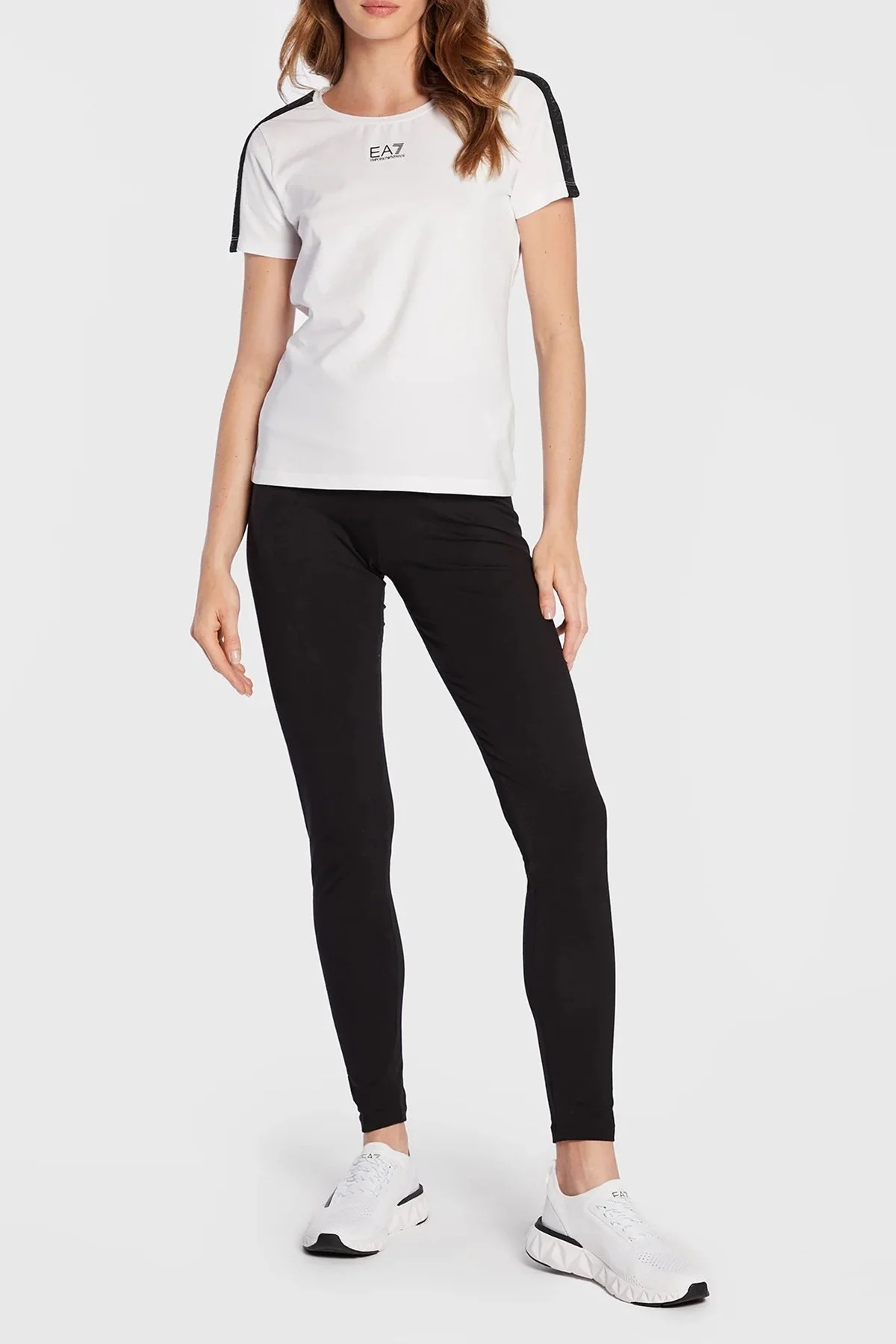 EA7 Logolu Pamuklu Regular Fit Bayan T Shirt 6LTT18 TJJLZ 1100 BEYAZ - 2