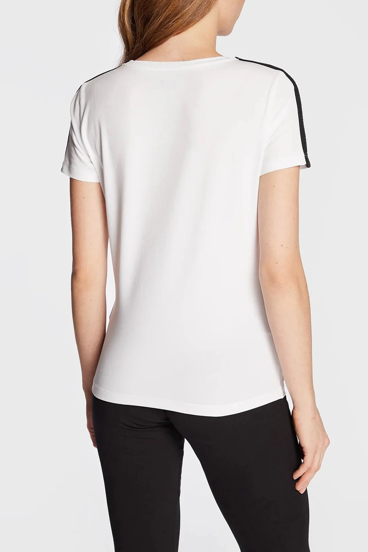 EA7 Logolu Pamuklu Regular Fit Bayan T Shirt 6LTT18 TJJLZ 1100 BEYAZ - 3