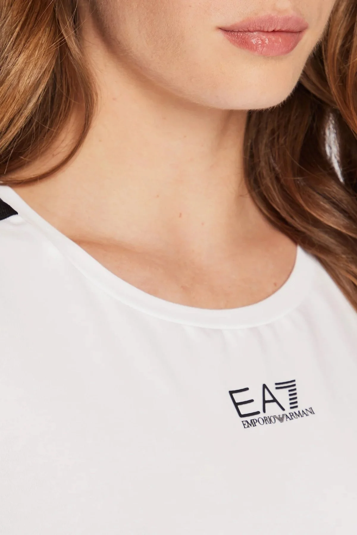 EA7 Logolu Pamuklu Regular Fit Bayan T Shirt 6LTT18 TJJLZ 1100 BEYAZ - 5