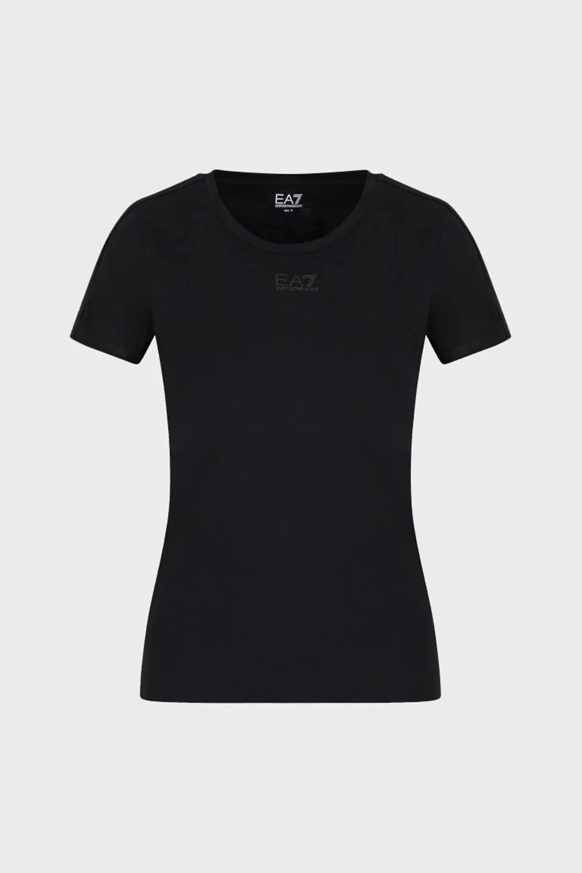 EA7 Logolu Pamuklu Regular Fit Kadın T Shirt 6LTT18 TJJLZ 1200 SİYAH - 2