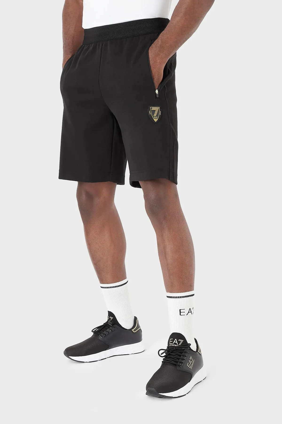 EA7 Logolu Pamuklu Regular Fit Cepli Erkek Bermuda 3RPS80 PJMCZ 1200 SİYAH - 1