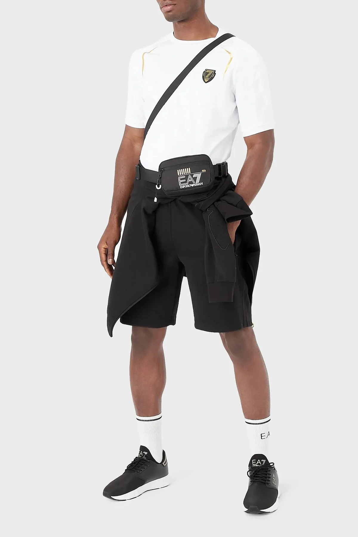 EA7 Logolu Pamuklu Regular Fit Cepli Erkek Bermuda 3RPS80 PJMCZ 1200 SİYAH - 2