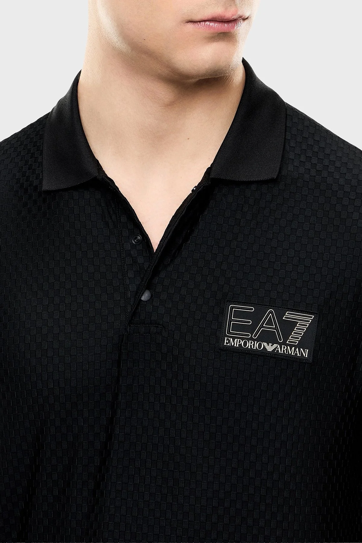 EA7 Logolu Pamuklu Regular Fit Düğmeli Erkek Polo 7M002256 AF26529 UC001 Siyah - 4