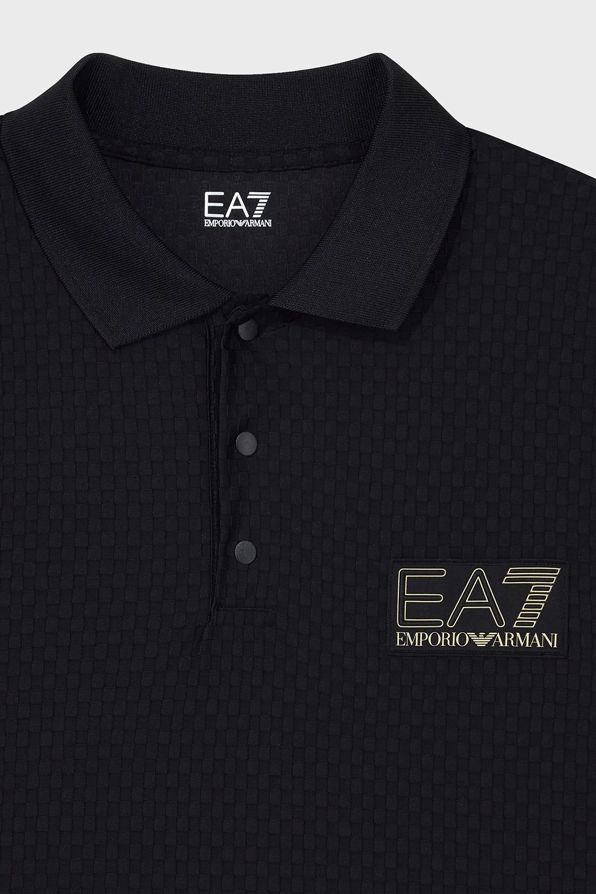 EA7 Logolu Pamuklu Regular Fit Düğmeli Erkek Polo 7M002256 AF26529 UC001 Siyah - 5