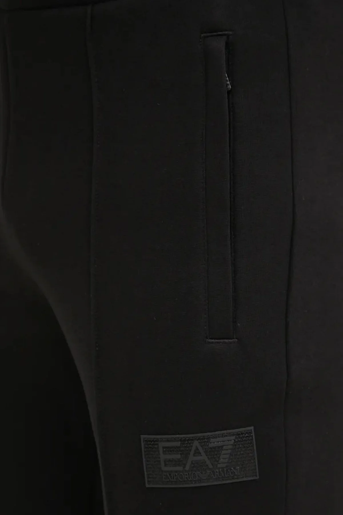 EA7 Logolu Pamuklu Regular Fit Düz Paça Jogger Erkek Pantolon 6DPP68 PJODZ 1200 SİYAH - 4
