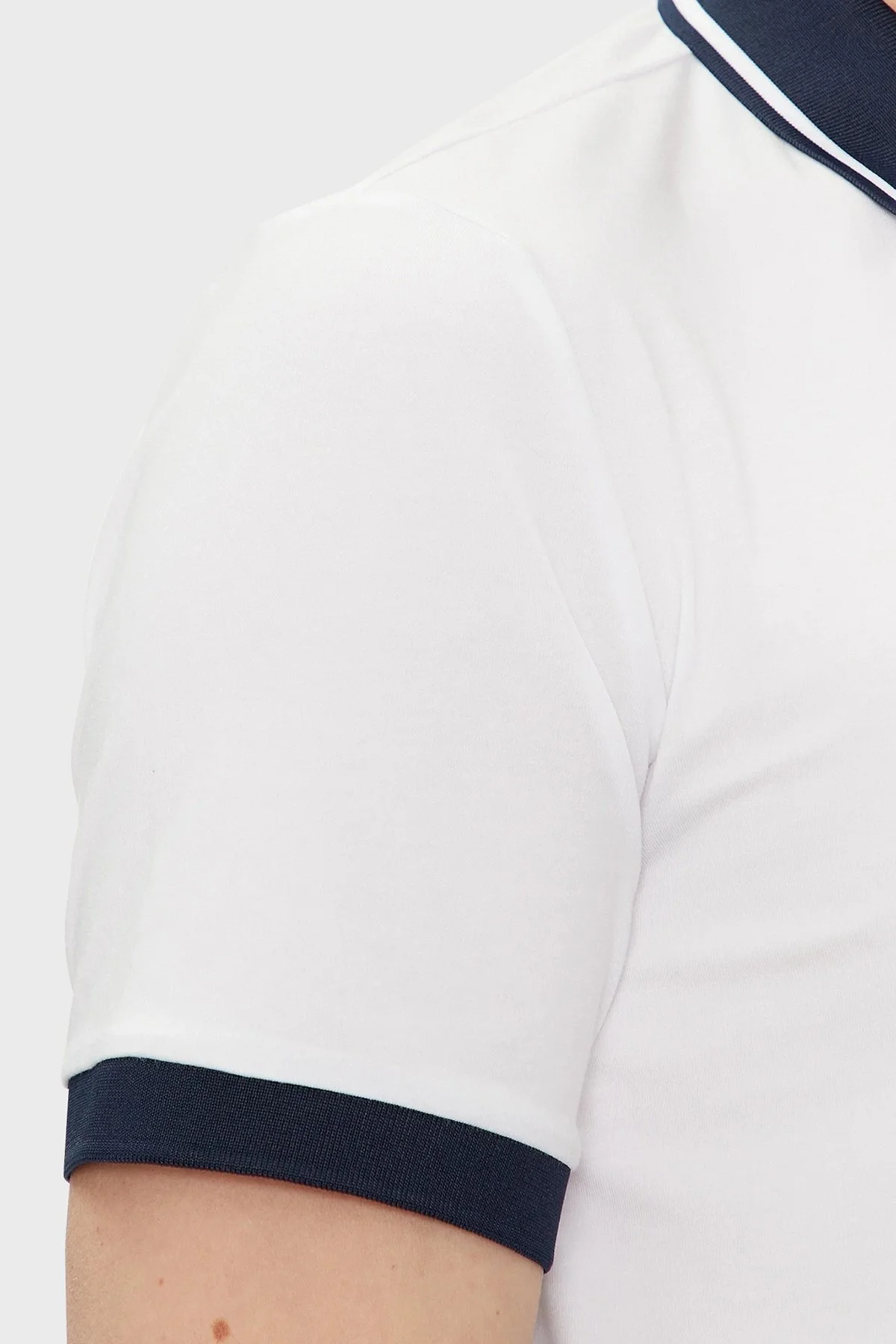 EA7 Logolu Pamuklu Regular Fit Erkek Polo Yaka T Shirt 3DPF17 PJ03Z 1100 BEYAZ - 5