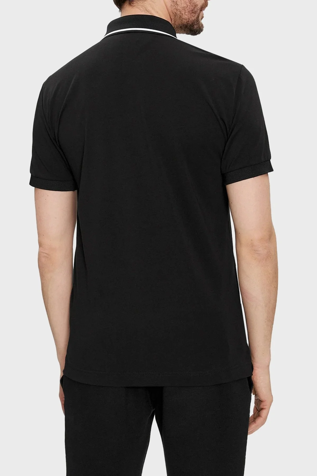 EA7 Logolu Pamuklu Regular Fit Erkek Polo Yaka T Shirt 3DPF17 PJ03Z 1200 SİYAH - 3