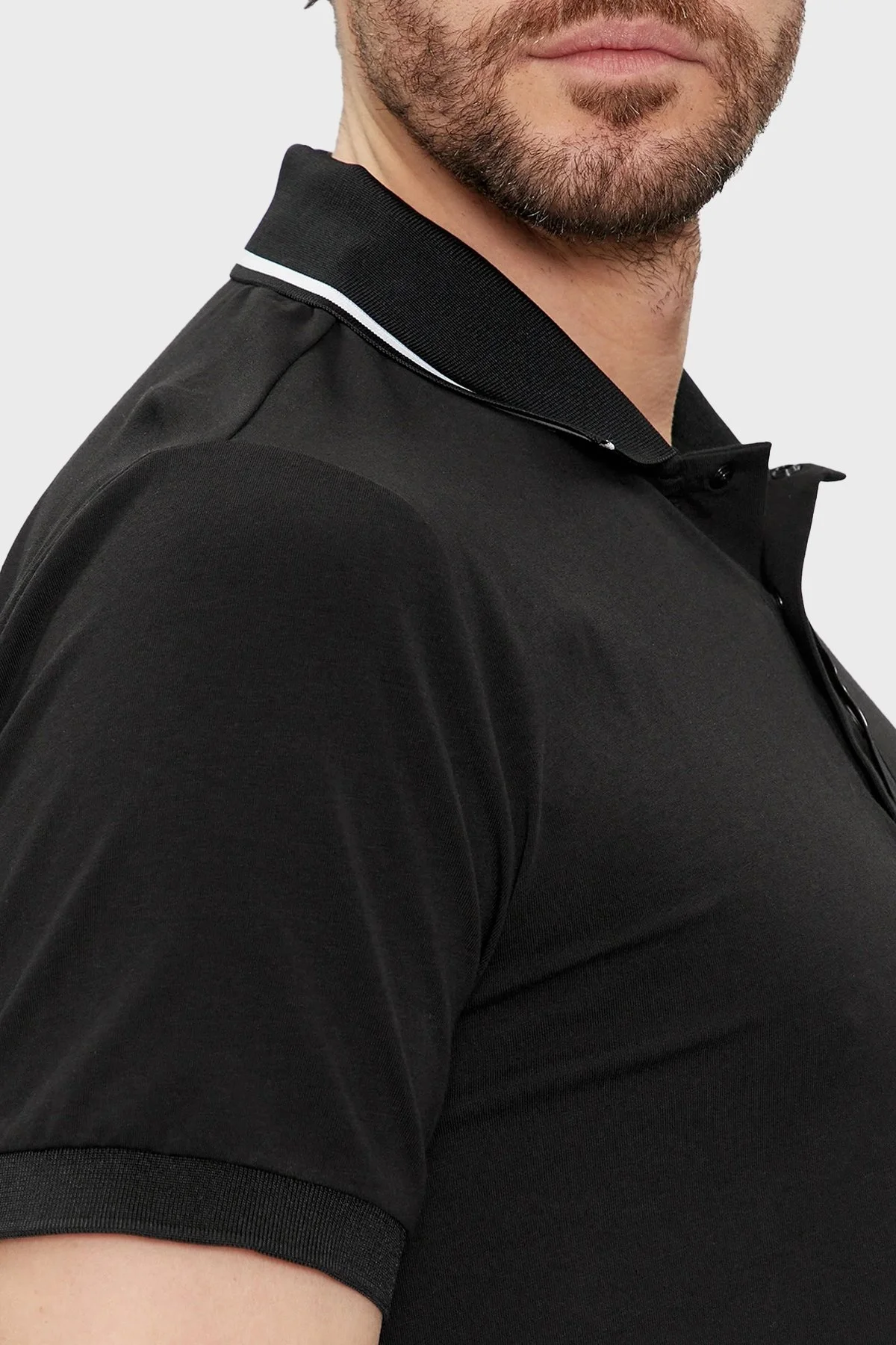 EA7 Logolu Pamuklu Regular Fit Erkek Polo Yaka T Shirt 3DPF17 PJ03Z 1200 SİYAH - 5