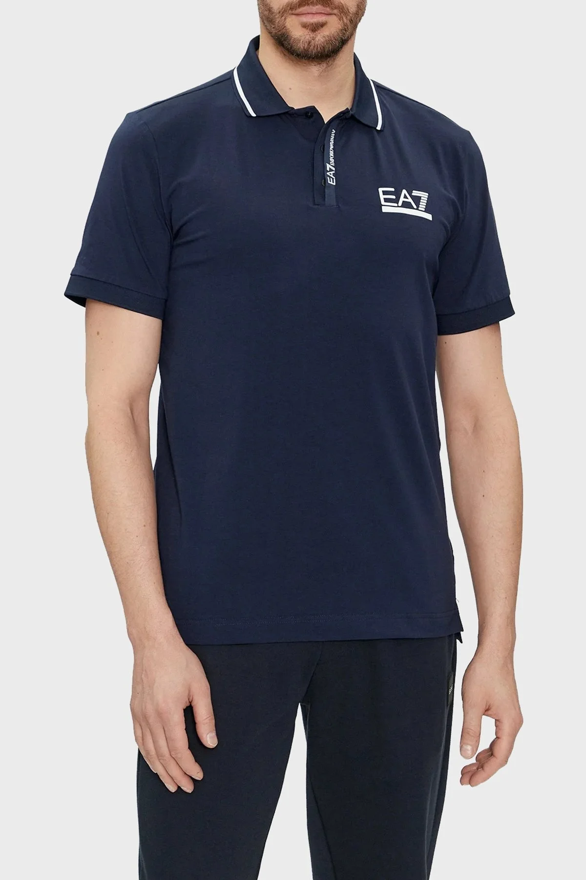 EA7 Logolu Pamuklu Regular Fit Erkek Polo Yaka T Shirt 3DPF17 PJ03Z 1554 LACİVERT - 1