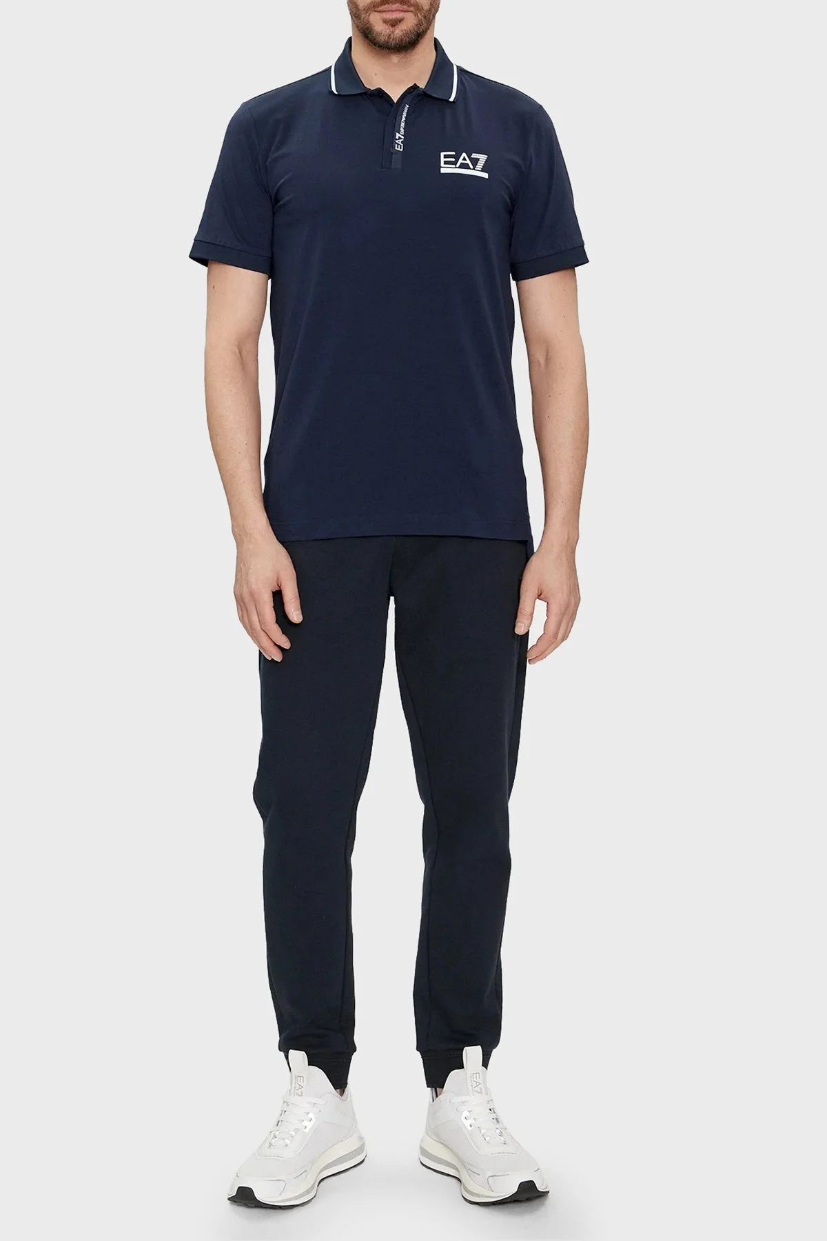 EA7 Logolu Pamuklu Regular Fit Erkek Polo Yaka T Shirt 3DPF17 PJ03Z 1554 LACİVERT - 3