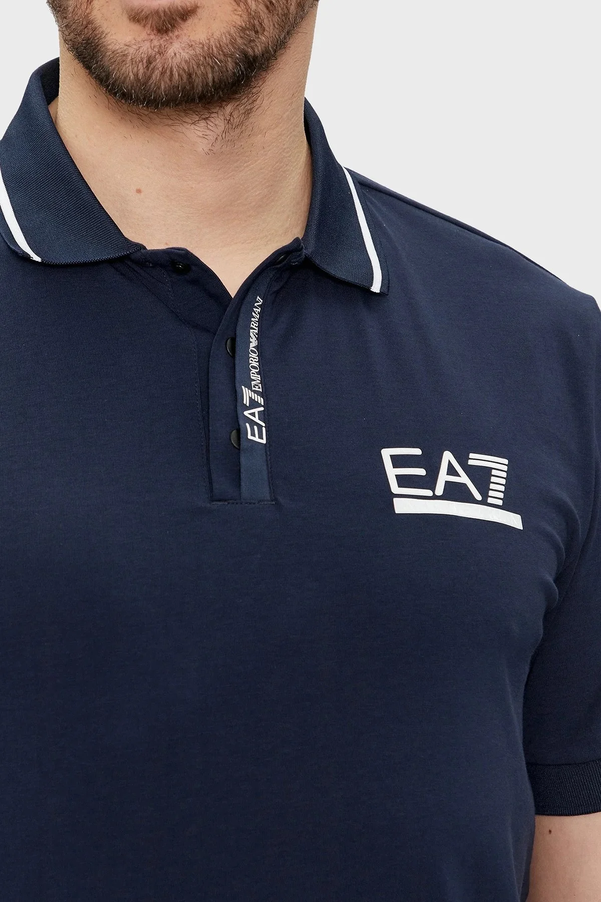 EA7 Logolu Pamuklu Regular Fit Erkek Polo Yaka T Shirt 3DPF17 PJ03Z 1554 LACİVERT - 4