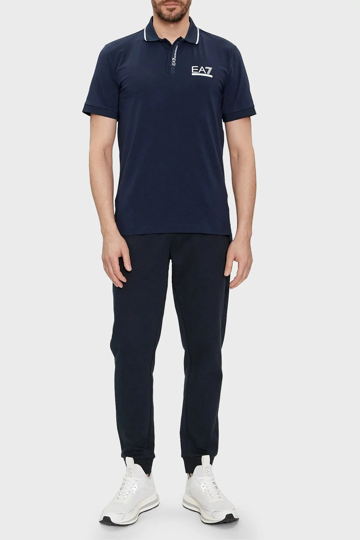 EA7 Logolu Pamuklu Regular Fit Erkek Polo Yaka T Shirt 3DPF17 PJ03Z 1554 LACİVERT - 3