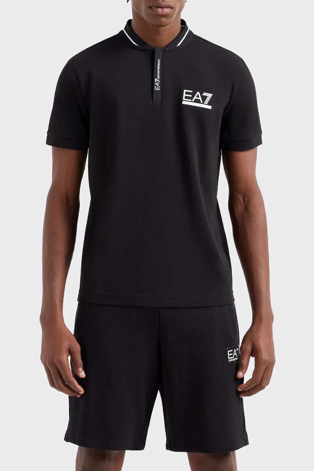 EA7 Logolu Pamuklu Regular Fit Erkek Polo Yaka T Shirt 3DPF18 PJ04Z 1200 SİYAH - 1