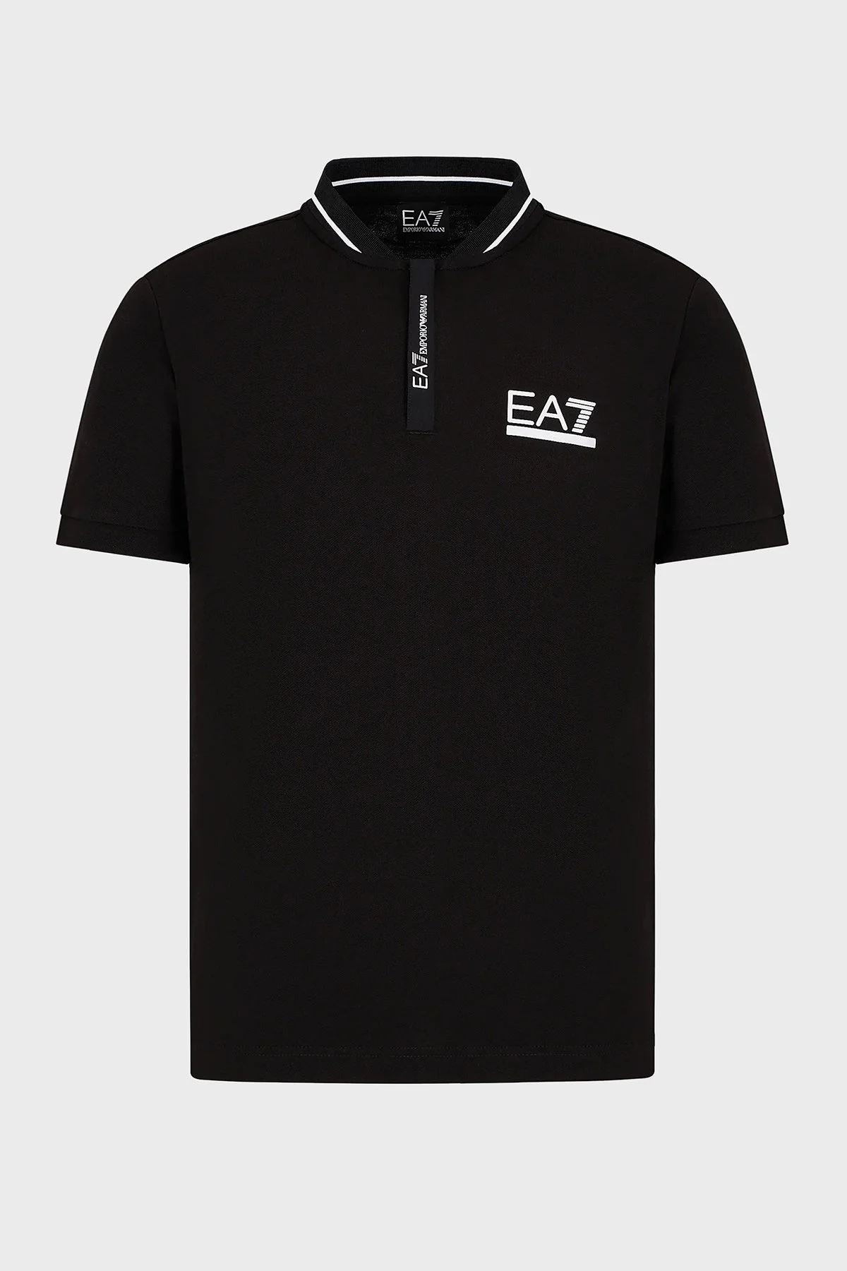 EA7 Logolu Pamuklu Regular Fit Erkek Polo Yaka T Shirt 3DPF18 PJ04Z 1200 SİYAH - 4