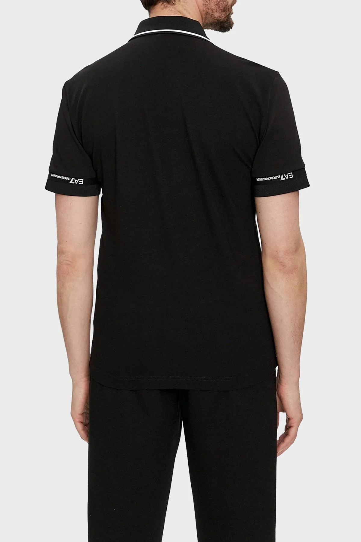 EA7 Logolu Pamuklu Regular Fit Erkek Polo Yaka T Shirt 3DPF19 PJ04Z 1200 SİYAH - 2
