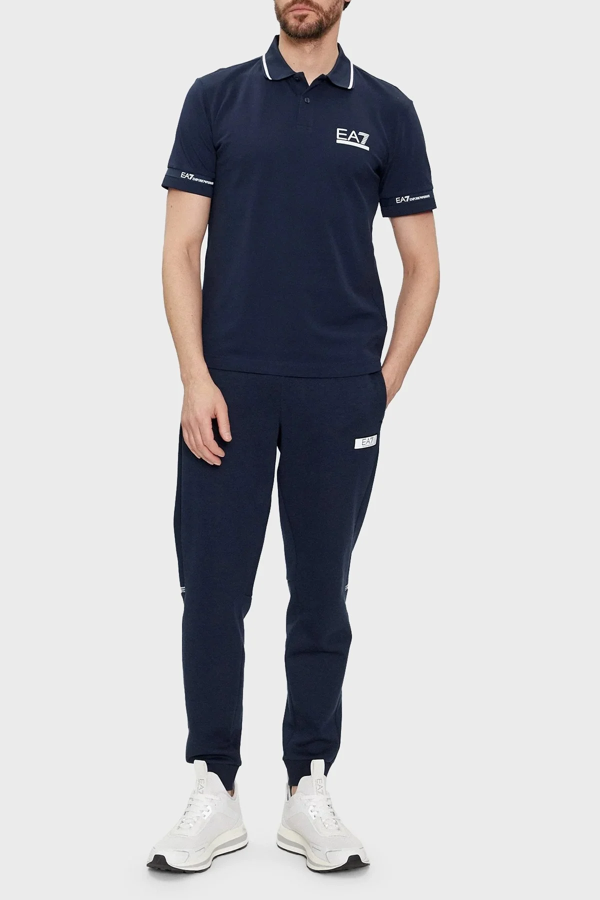 EA7 Logolu Pamuklu Regular Fit Erkek Polo Yaka T Shirt 3DPF19 PJ04Z 1554 LACİVERT - 2