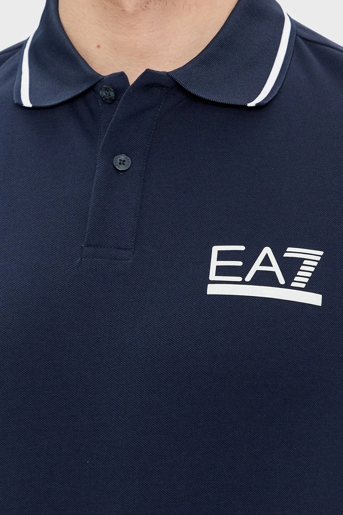 EA7 Logolu Pamuklu Regular Fit Erkek Polo Yaka T Shirt 3DPF19 PJ04Z 1554 LACİVERT - 4
