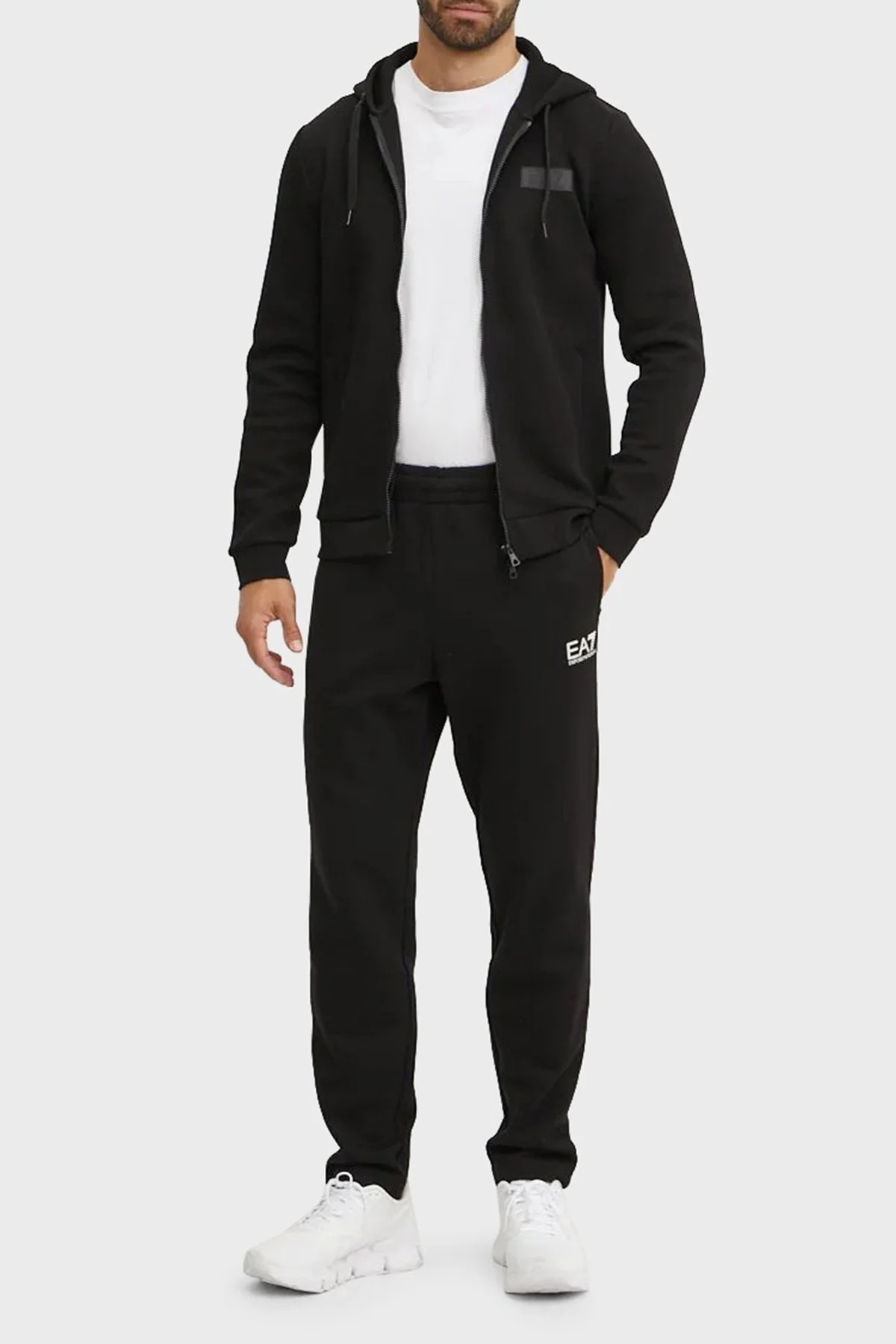 EA7 Logolu Pamuklu Regular Fit Kapüşonlu Erkek Sweat 6DPM26 PJODZ 1200 SİYAH - 2