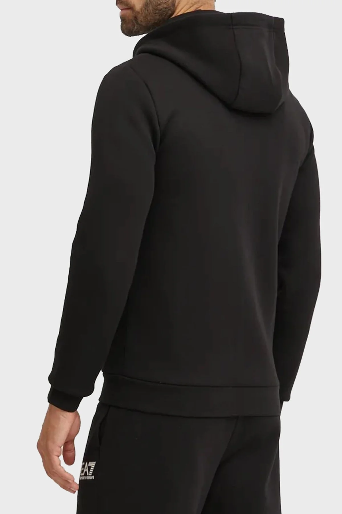 EA7 Logolu Pamuklu Regular Fit Kapüşonlu Erkek Sweat 6DPM26 PJODZ 1200 SİYAH - 3