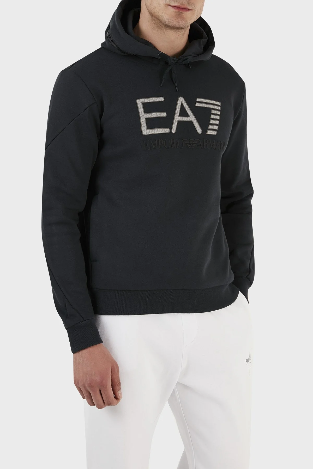 EA7 Logolu Pamuklu Regular Fit Kapüşonlu Erkek Sweat 6LPM88 PJ07Z 1578 LACİVERT - 3