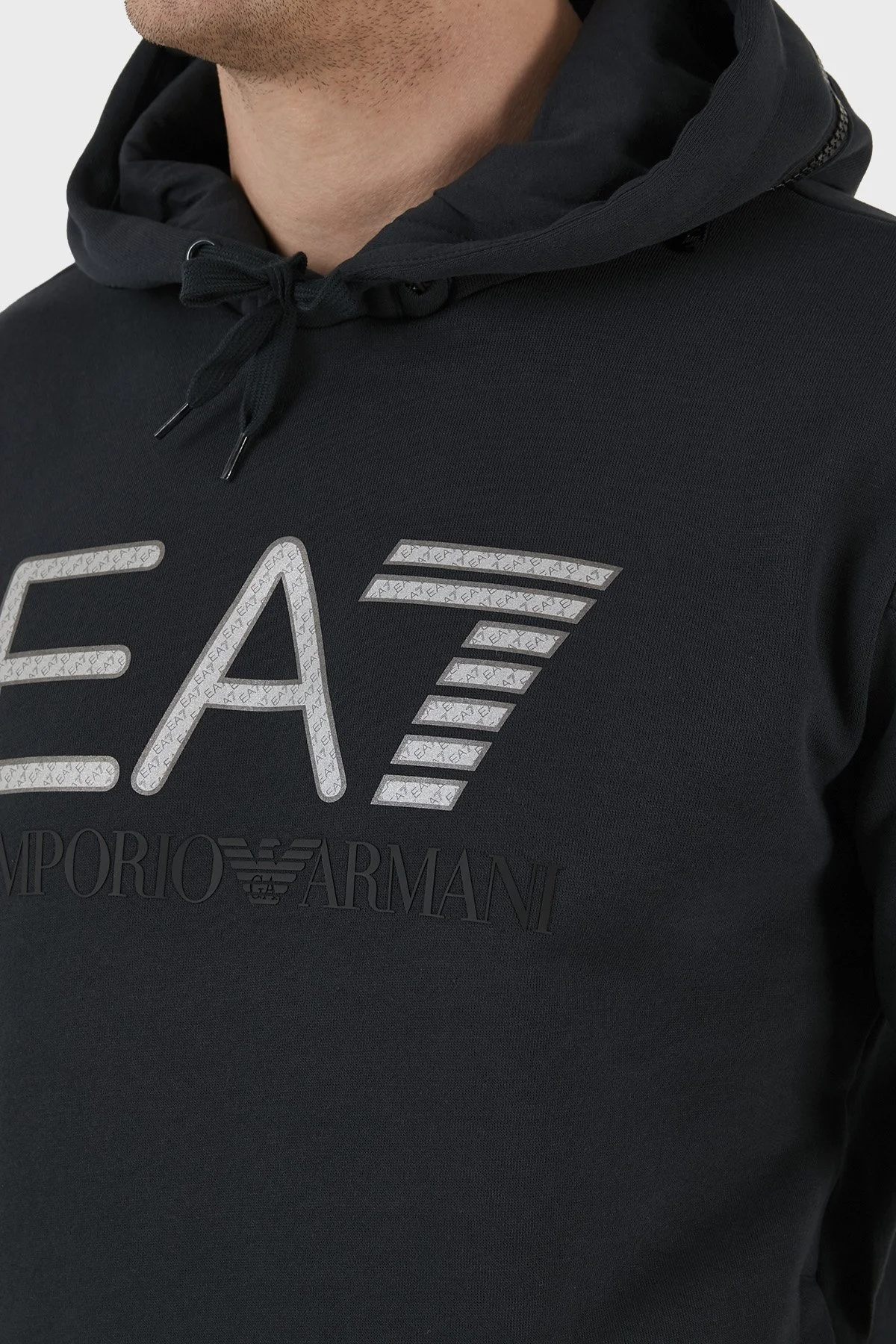 EA7 Logolu Pamuklu Regular Fit Kapüşonlu Erkek Sweat 6LPM88 PJ07Z 1578 LACİVERT - 4